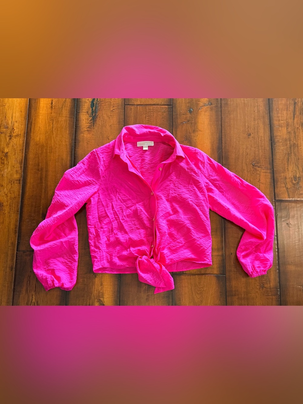 Michael Kors Hot Pink Tie-Front Top